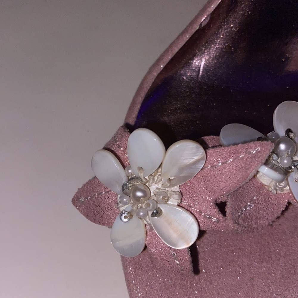 Kathy Van Zeeland | floral high heels pink glitter - Picture 7 of 11